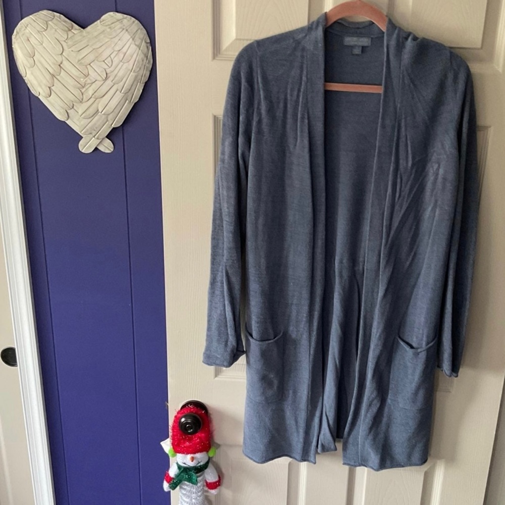 Barefoot Dreams Cozy Chic Ultra Light Cardigan in Blue Small